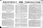lEEIBELT - Greenbelt News Reviewgreenbeltnewsreview.com/issues/coop19410530.pdflEEIBELT -II&! l'O, 1941. . ;• '.' ~-Work Begins On New Homes; To Be Ready Oct. 1 The first. gro\lp