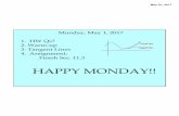 HAPPY MONDAY!! - School District of Clayton 01, 2017 Monday, May 1, 2017 1. HW Qs? 2. Warm-up 3. Tangent Lines 4. Assignment: Finish Sec. 11.3 HAPPY MONDAY!!