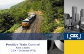 Positive Train Control - Acacso is in revenue service on 25% of planned route miles. PTC Footprint 9,590 route miles . 12,788 track miles. PTC Footprint 24 subdivisions . in revenue