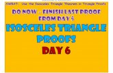 November 05 2014.GWB - 1/12 - Wed Nov 05 2014 12:54:47 Use the Isosceles Triangle Theorem in Triangle Proofs Given: D6 CG BC ED Prove: LB LE Plan: 2 3 6 Reasons Given If A, then Given