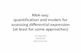 RNA-seq: quantification and models for assessing ... · quantification and models for assessing differential expression ... – Design your experiment to avoid confounding ... In