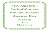 FSA Algebra I End-of-Course Review Packet Answer Keyshenandoahmiddle.com/.../04/...Algebra-and-Modeling-Answer-Key.pdf · FSA Algebra I End-of-Course Review Packet Answer Key Algebra