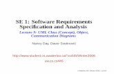 SE 1: Software Requirements Speciﬁcation and Analysischengb/RE-491/Lectures/Waterloo/c… ·  · 2006-02-16SE 1: Software Requirements Speciﬁcation and Analysis ... Generalization,