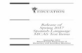 Release of Spring 2017 Math Spanish-Language MCAS Test Items · Spanish-Language MCAS Test Items September 2017 ... The reports list, for the school accessing the report, the names