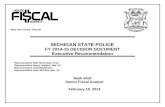 MICHIGAN STATE POLICE - Michigan House of …house.michigan.gov/hfa/PDF/Summaries/MSP_FY15_DecisionDocumen… · Electronic Warrant Reporting System ... Standards and Training/Justice