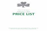 February 1, 2015 PRICE LIST - McGuire 1, 2015 PRICE LIST Returned Goods and Land Freight Policy - See page 16. Minimum freight allowed orders $2200.00 net. "There Is No Equal" Page