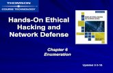 Hands-On Ethical Hacking and Network Defense · Objectives • Describe the enumeration step of security testing • Enumerate Microsoft OS targets • Enumerate *NIX OS targets
