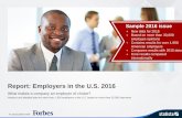 Report: Employers in the U.S. 2016 - Amazon Web Services driver and attractiveness analysis, ... for example Salary / Wage, ... all employers in the same size category are