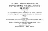 DEVELOPING NIGERIA’S SME SECTOR” · DEVELOPING NIGERIA’S SME SECTOR ... – Other Nigerian products exported to US include textiles, ... – The new Local content Policy/Legislation