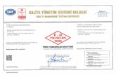  · OF TÜRKAK Kalite Yönetim Sistemi TS EN ISO/IEC 17021-1 AB-0002-YS KALiTE YONETiM sismi BELGESi Partner of THE INTERNATIONAL CERTIFICATION NETWORK