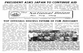 PRES/DfNT ASKS JAPAN TO CONJINUE AID - …shark.comfsm.fm/library/digitallibrary/V7N121986.pdfPRES/DfNT ASKS JAPAN TO CONJINUE AID TOKHD, Japan - President Tosiwo Nakayama thanked