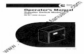 Manual Power Generatio… · Printed in U.S.A. Manual Transfer Model OTEC 40 to 1000 Amps www 962-0131 6-2004 . ElectricalPartManuals . com
