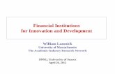 Financial Institutions for Innovation and Development - …€¦ ·  · 2018-04-19Financial Institutions for Innovation and Development ... Financial institutions for innovation