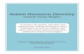 Autism Resource Directory Resource Directory Central Texas Region Compiled by Baylor University’s Autism Resource Center.  April 2009 Version
