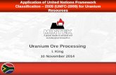 Application of United Nations Framework Classification ... · Application of United Nations Framework Classification – 2009 (UNFC-2009) for ... Flotation of sulphides followed by