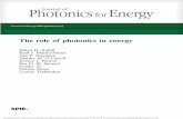 The role of photonics in energy - SPIE · The role of photonics in energy Zakya H. Kafafi ... Bethlehem, Pennsylvania 18015, United States ... Code 6170, Naval Research ...