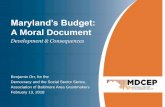 Maryland’s Budget - c.ymcdn.com · Operating Budget Lifecycle Maryland’s fiscal year starts July 1st ... (2015). Institute on ... Proposed FY 2019 $ in millions Transportation
