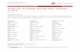 REVIEWER ACKNOWLEDGEMENT Open Access … ACKNOWLEDGEMENT Open Access Thank you to Virology Journal’s peer reviewers in 2012 Linfa Wang1,2 Contributing reviewers The editors of Virology