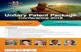 5TH ANNUAL CONFERENCE Unitary Patent Package Conference … · Unitary Patent Package Conference 2018 5TH ANNUAL CONFERENCE Unitary Patent Package Conference 2018 ... > Will you opt-out