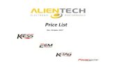 ENG - Alientech - Price List - rigotech.hu · Chiptuning Software in full drivers version. ... Customer Price List ... LANCIA Cable 38 pin Diagnotic ECU Connector Cable for BOSCH