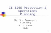 [PPT]Introduction to Aggregate Planning - University of …rlindek1/POM/Lecture_Slides/AggPlanning... · Web viewPlanning Ch. 3 – Aggregate Planning R. Lindeke UMD Aggregate Planning