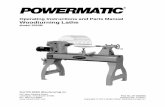 Operating Instructions and Parts Manual …content.powermatic.com/manuals/1352001_man.pdfOperating Instructions and Parts Manual Woodturning ... Recommended Lathe Speeds ... Read and