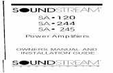 S@UNDSTREYW’@ - Soundstream | Mobile Car Audio ... a/sa122445...(from 40 mV to 2.5 V on the SA.245 subwoofer channel), which permits maximum output from amplifier with virtually