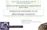 Empirical methods in L2 phonology researchpsyling/papers/Seminar_EmpiricalMethods_L2Phonology...Empirical methods in L2 phonology research ... •But it is dangerous to think that
