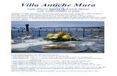 Villa Antiche Muravillaantichemura.com/wp-content/uploads/Gala-Dinner...Villa Antiche Mura Gala Dinner Menus Or Lunch Menus with waiter service at table Elegant & Formal Atmosphere,