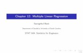 Chapter 12: Multiple Linear Regressionpeople.stat.sc.edu/sbaek/stat509/ch12.pdfChapter 12: Multiple Linear Regression Seungchul Baek Department of Statistics, University of South Carolina