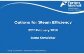 Options for Steam Efficiency - Department of Energy ...rb/Research/Intwork_html/Presentations/Steam... · Steam distribution & Utilization Steam Generation Capacity Utilization. Brewery: