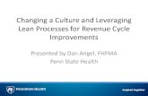 Changing a Culture and Leveraging Lean Processes … a Culture and Leveraging Lean Processes for Revenue Cycle Improvements Presented by Dan Angel, FHFMA Penn State Health Overview