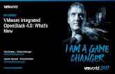 MGT2609BE VMware Integrated OpenStack 4.0: What's … ·  · 2017-10-12• Out-of-box OpenStack ... • Choice of Virtual NIC or Direct pass- ... Live Resize of a running Openstack
