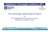 The Jamnagar Gasification Project · 4 Gasification drivers ⇒⇒⇒Boost refinery margin Feed :: Refinery residue, lowest cost hydrocarbon Captive petcokeat 66% Product ::: 100%