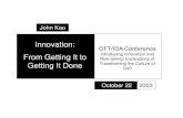 Innovation: OFT/IDA Conference - Air University · The unknown unknowns Vision Creativity Ideas BHAG’s Leadership Knowledge Innovation Transformation Change management Strategy
