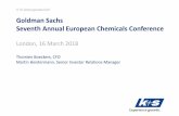 Goldman Sachs Seventh Annual European Chemicals Conference€¦ · K+S Aktiengesellschaft. Goldman Sachs. Seventh Annual European Chemicals Conference. London, 16 March 2018. Thorsten