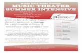 Wando Voice Studio Presents MUSIC THEATER SUMMER INTENSIVE · MUSIC THEATER SUMMER INTENSIVE Wando Voice Studio Presents JULY 6-17, 2015 10am-4pm Performances July 17, 18 7pm Chrits