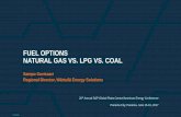 FUEL OPTIONS NATURAL GAS VS. LPG VS. COAL - Platts · FUEL OPTIONS NATURAL GAS VS. LPG VS. COAL ... with quick starting gas engine power plant •kWh generated by intermittent wind
