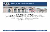 Follow-up Audit of the DOJ's Implementation of and ... · classification and marking ... Justice’s Implementation of and Compliance with Certain Classification ... Compliance with