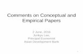 Comments on Conceptual and Empirical Papers · Comments on Conceptual and Empirical Papers 2 June, 2016 ... – The U.S. has yet to lose a NAFTA chapter 11 case. ... investment, IPR,
