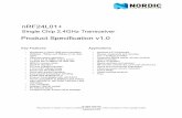 Product Specification v1 - Nordic Semiconductor€¦ ·  · 2011-02-02Single Chip 2.4GHz Transceiver Product Specification v1.0 ... Revision 1.0 Page 4 of 78 nRF24L01+ Product Specification