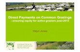 Direct Payments on Common Grazings - efncp.org€¢ Common grazings: 2009 IACS data –net area, total claimed area, total separate businesses claiming on ... (69% of common grazings