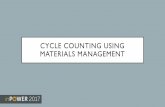 216 Cycle Counting Using Materials Management & …schd.ws/hosted_files/inpower2017/73/216 - Cycle Counting Using... · INTRODUCTIONS •Attendees • Materials • Accounting •