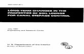 Report No. REC-ERC-87-1: Long Term Changes in the ... oi Reclamation TFCHN1r.A Long-Term Changes in the Properties of Soil Linings for Canal Seepage Control 7. AUTHOR^) C. W. Jones