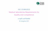ISO 15189:2012 Medical laboratories-Requirements for ... · ISO 15189:2012 Medical laboratories-Requirements for ... Medical laboratories-Requirements for quality and ... 5.3.1.2