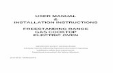 user Manual & Installation Instructions Freestanding Range … NN2200 36 Inch Gas … · USER MANUAL & INSTALLATION INSTRUCTIONS . FREESTANDING RANGE . ... 23 Gas Connection ... The