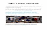 Military & Veteran Discount List - Dealhack - Promo … & Veteran Discount List This version was updated on January 15, 2018. The Dealhack Military Discount Guide is the result of