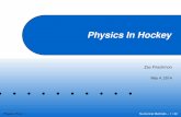 Physics In Hockey - Mercyhurst Math Departmentmath.mercyhurst.edu/.../Presentations/Zac_PhysicsInHockeyPres6.pdf · Intro to Physics In Hockey Intro to Physics In Hockey Projectile