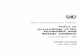 Index to proceedings of the - Dag Hammarskjöld Library · Index to proceedings of the ECONOMIC AND ... [J V.'l.tl.fo 1 .•oI: ... speeches of chairmen and rapporteurs of committees