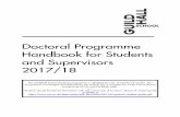 Doctoral Programme Handbook for Students and Supervisors ... · Doctoral Programme Handbook for Students and Supervisors 2017/18 . The Guildhall School doctoralprogramme is validated